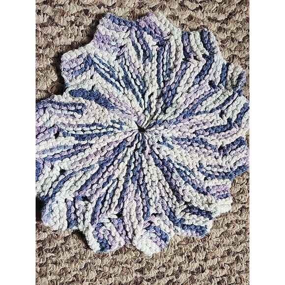 Lot of 10 Hand Crocheted Hot Pads Potholders Trivets Vintage - Picture 10 of 15